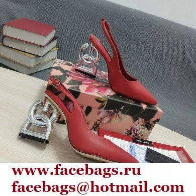 Dolce  &  Gabbana Heel 10.5cm Slingbacks Red with DG Heel 2022